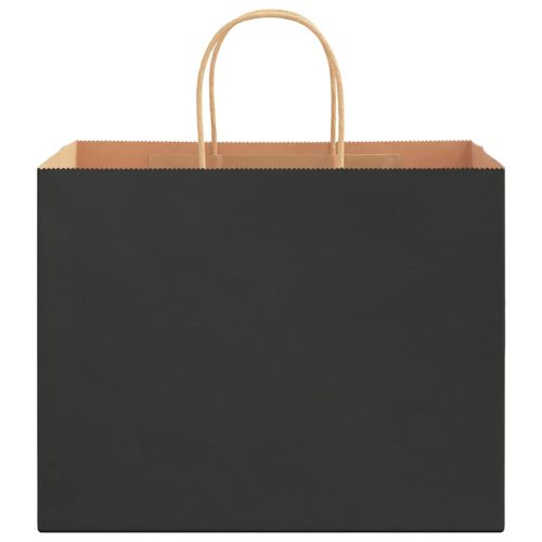  250 db fekete papírzacskók fogantyúkkal 32x22x24 cm