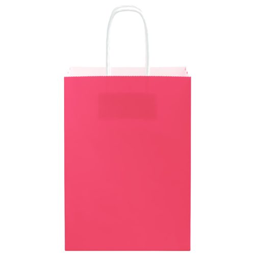  50 db rózsaszín papírzacskók fogantyúkkal 15x8x21 cm