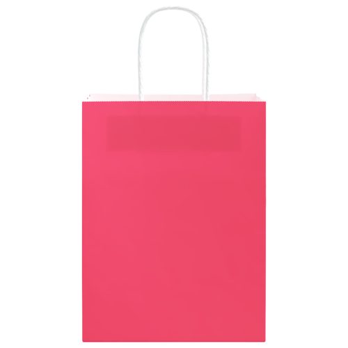  50 db rózsaszín papírzacskók fogantyúkkal 21x11x28 cm
