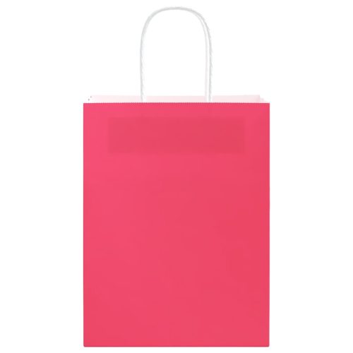  250 db rózsaszín papírzacskók fogantyúkkal 21x11x28 cm