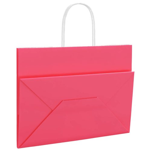  250 db rózsaszín papírzacskók fogantyúkkal 32x17x25 cm