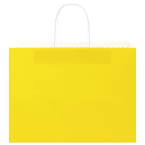  50 db sárga papírzacskók fogantyúkkal 32x17x25 cm