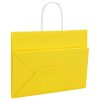  50 db sárga papírzacskók fogantyúkkal 32x17x25 cm