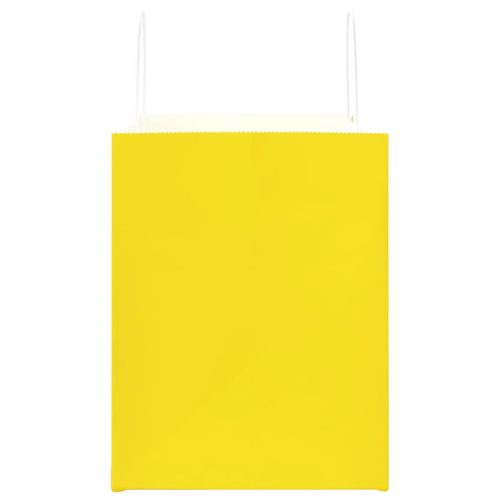  50 db sárga papírzacskók fogantyúkkal 32x22x28 cm
