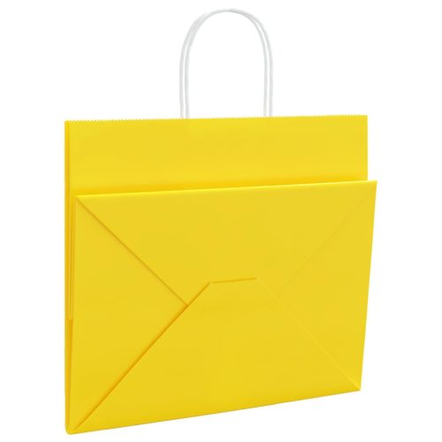  50 db sárga papírzacskók fogantyúkkal 32x22x28 cm