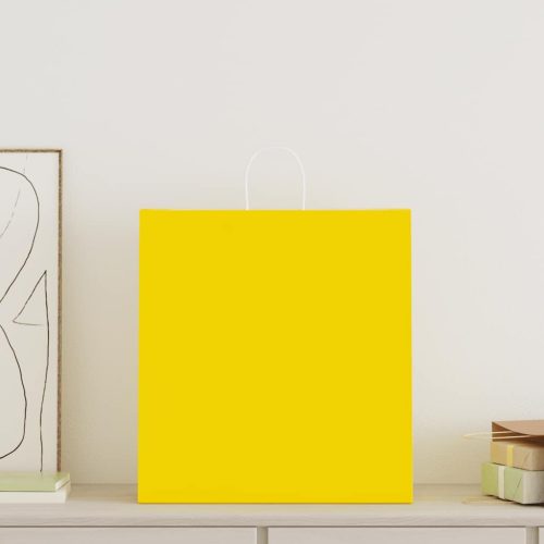  50 db sárga papírzacskók fogantyúkkal 45x17x48 cm