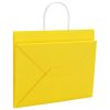  250 db sárga papírzacskók fogantyúkkal 32x22x24 cm