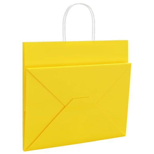  250 db sárga papírzacskók fogantyúkkal 32x22x28 cm