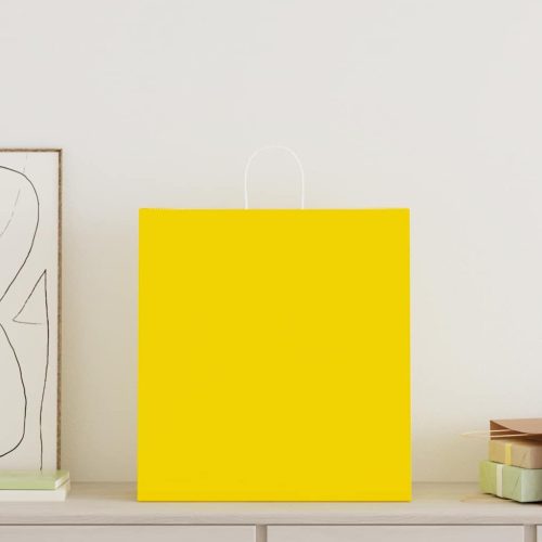  250 db sárga papírzacskók fogantyúkkal 45x17x48 cm