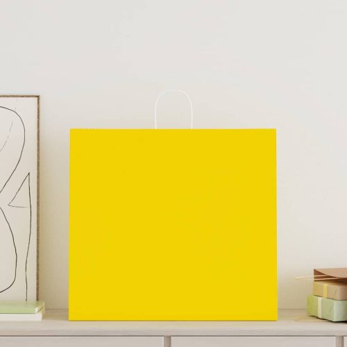  250 db sárga papírzacskók fogantyúkkal 54x15x49 cm