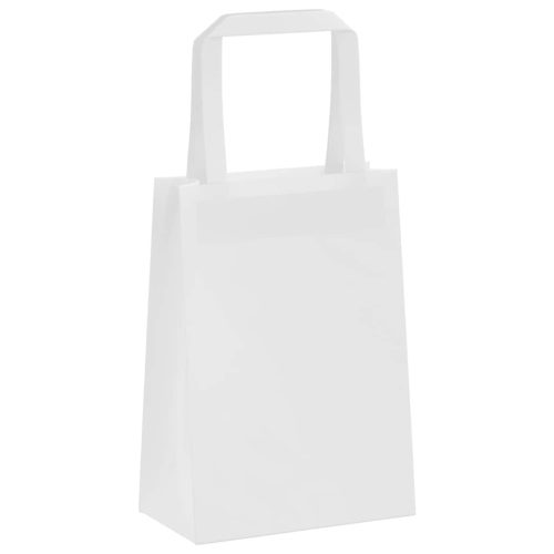  50 db fehér papírzacskók fogantyúkkal 15x8x21 cm