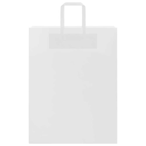  50 db fehér papírzacskók fogantyúkkal 32x12x42 cm