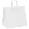  50 db fehér papírzacskók fogantyúkkal 32x22x28 cm