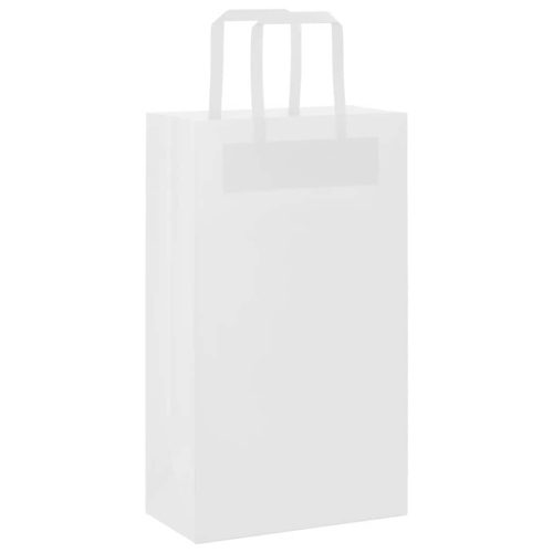  250 db fehér papírzacskók fogantyúkkal 21x11x36 cm