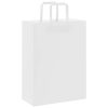  250 db fehér papírzacskók fogantyúkkal 26x12x35 cm