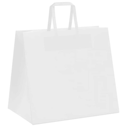  250 db fehér papírzacskók fogantyúkkal 32x22x28 cm