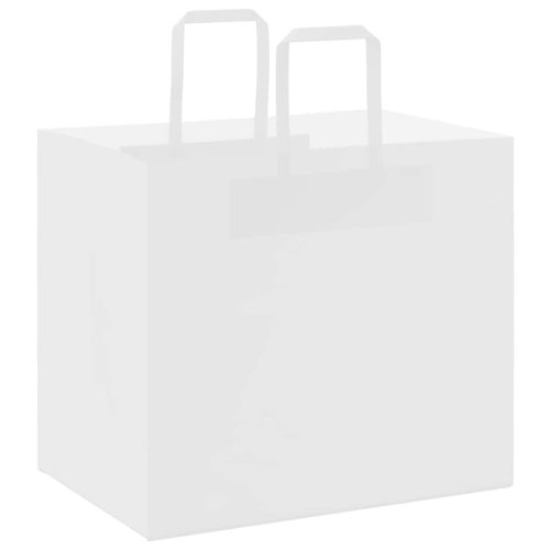  250 db fehér papírzacskók fogantyúkkal 32x22x28 cm
