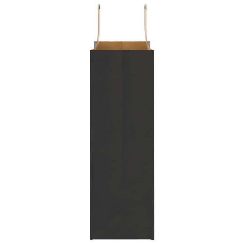  250 db fekete papírzacskók fogantyúkkal 26x12x35 cm