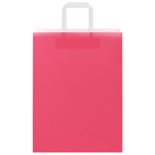  50 db rózsaszín papírzacskók fogantyúkkal 26x12x35 cm