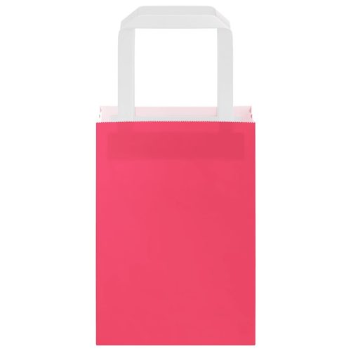  250 db rózsaszín papírzacskók fogantyúkkal 15x8x21 cm