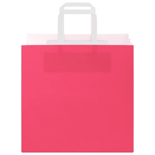  250 db rózsaszín papírzacskók fogantyúkkal 26x17x25 cm