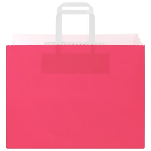  250 db rózsaszín papírzacskók fogantyúkkal 32x17x25 cm