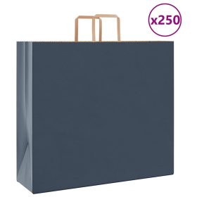  250 db kék papírzacskók fogantyúkkal 54x15x49 cm