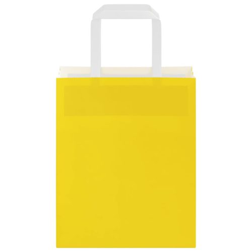  50 db sárga papírzacskók fogantyúkkal 18x8x22 cm