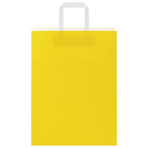  50 db sárga papírzacskók fogantyúkkal 26x12x35 cm