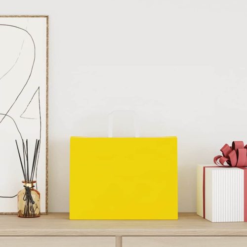  250 db sárga papírzacskók fogantyúkkal 32x17x25 cm