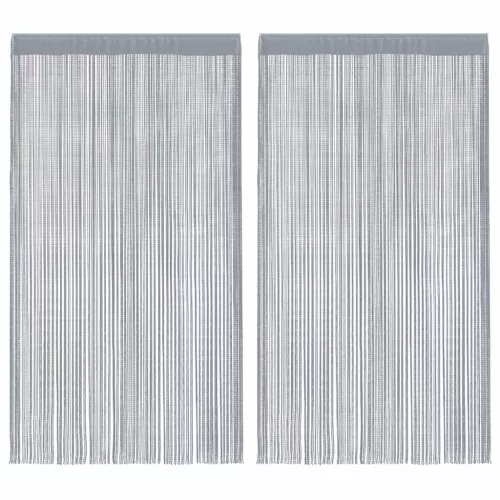  2 db világosszürke zsinórfüggöny 140 x 250 cm