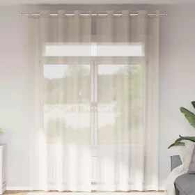  2 db krémszínű fátyolfüggönyök rojtokkal 140x260 cm