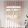  2 db világos rózsaszínű fátyolfüggönyök rojtokkal 140x260 cm