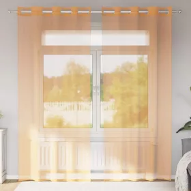  2 db narancssárga fátyolfüggönyök rojtokkal 140x245 cm