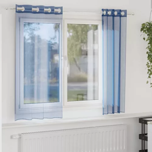  2 db királykék voile függönyök grommets