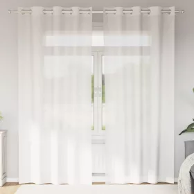  2 db fehér fátyolfüggönyök rojtokkal
