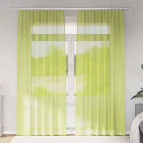    2 db almazöld fátyolfüggönyök rúd zsebekkel 140x260 cm