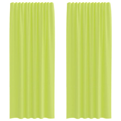  2 db almazöld fátyolfüggönyök rúd zsebekkel 140x260 cm