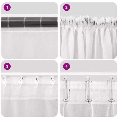  2 db türkizkék voile függönyök rúd zsebekkel