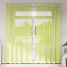    2 db almazöld fátyolfüggönyök fülecske tetejével 140x260 cm