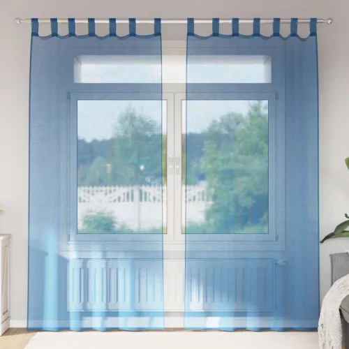  2 db királykék fátyolfüggönyök hurokkal 140x225 cm