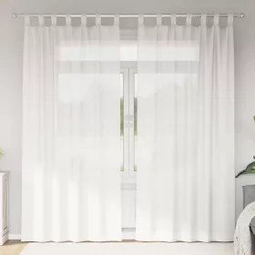 2 db fehér fátyolfüggönyök hurokkal 140x245 cm