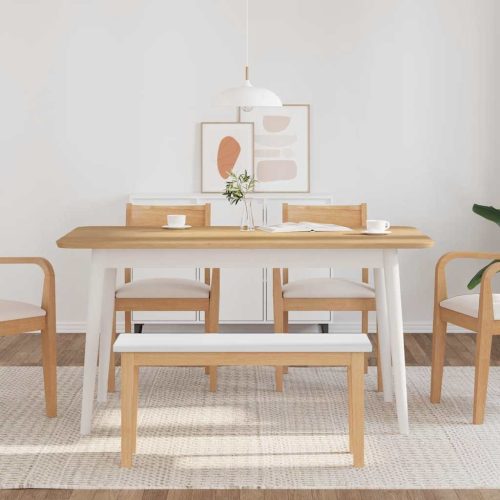  fehér tömörfa gumiból pad 90 cm