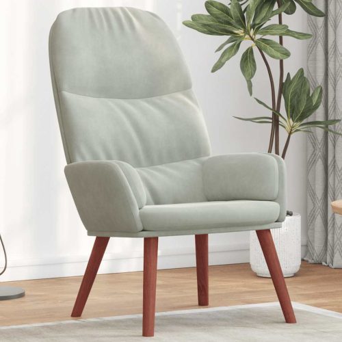  világosszürke bársony pihenőszék