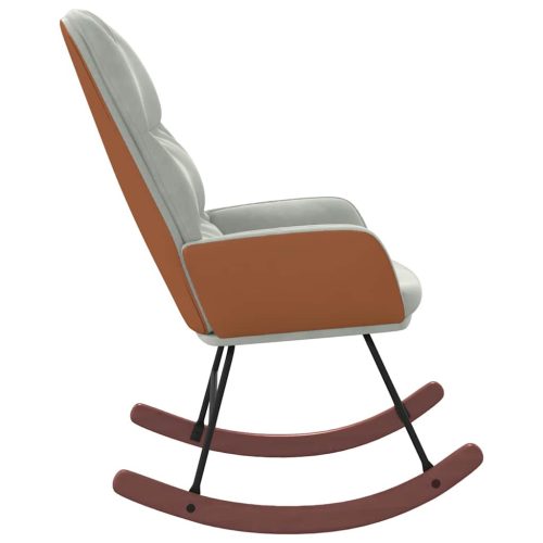  világosszürke bársony hintaszék