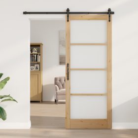    Üvegbeléptető Ajtó ORKDAL" 86x211x4 cm Szilárd Fenyő Fából"