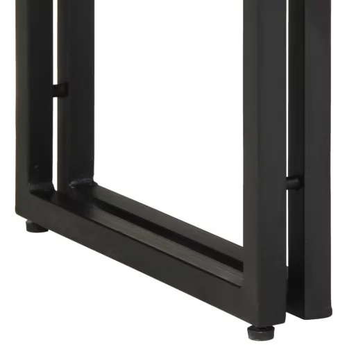  Fekete Asztalok 120x33x75 cm Tömör Mangófából és Fémből