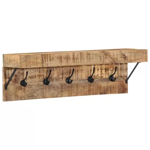  Kabáthorog Falra szerelhető Barna 73 x 19 x 23 cm Tömör mangófa