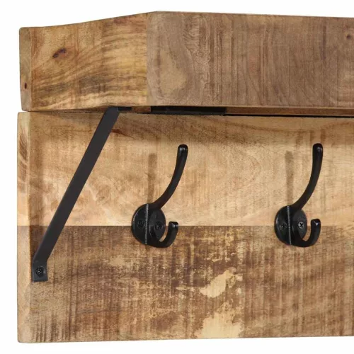  Kabáthorog Falra szerelhető Barna 73 x 19 x 23 cm Tömör mangófa