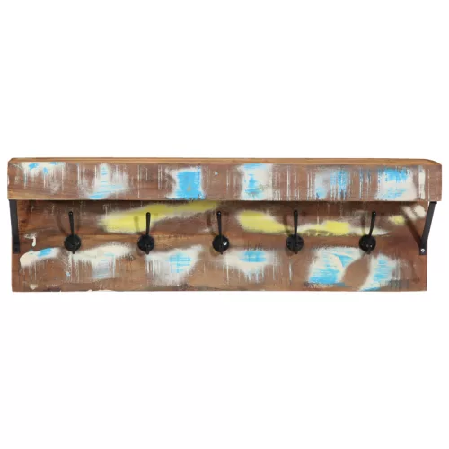  Falra szerelhető ruhásszekrény polccal, tömör újrahasznosított fa és fém